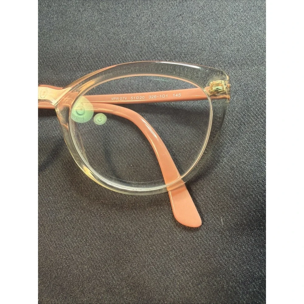 Prada VPR 07V Clear Pink Nude Cat Eye Eyeglasses Frames 51[]20-145 W/ Case